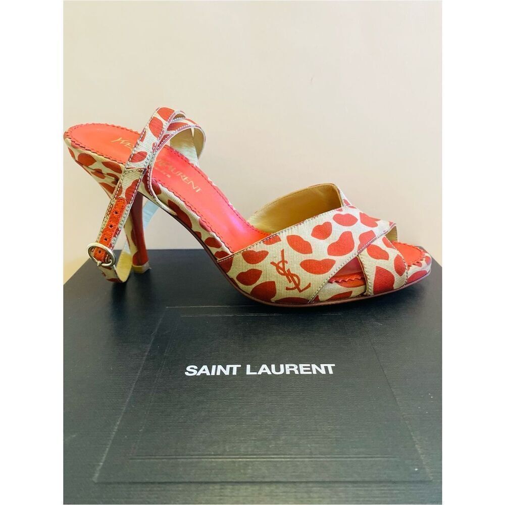 YSL RARE Tom Ford for YSL 2002 Authentic (w Cert) Eva Lip Ankle Strap Sandal